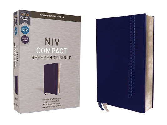 Niv, Reference Bible, Compact, Leathersoft, Blue, Red Letter, Comfort Print  - Magers & Quinn Booksellers