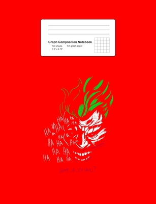 Graph Composition Notebook: Math, Physics, Science Exercise Book - Clown Face Green Hair Why So Serious Retro Gift - Red 5x5 Graph Paper - Back To